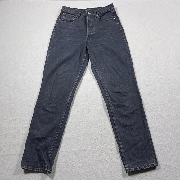 Aritzia Denim‎ Forum The BF High Rise Lose Jeans Women 28L Black Button Fly - Picture 1 of 14
